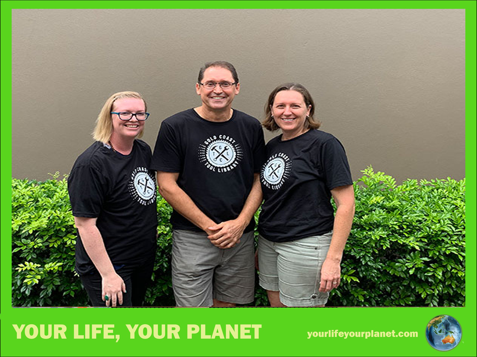 Oneika Polke, David Paynter and Susan Murray of the Gold Coast Tool Library